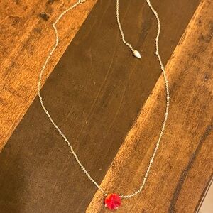 Kendra Scott Gold Necklace with Red Pendant